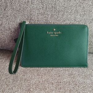 Limited Edition Kate Spade Forest Green Wristlet Clutch